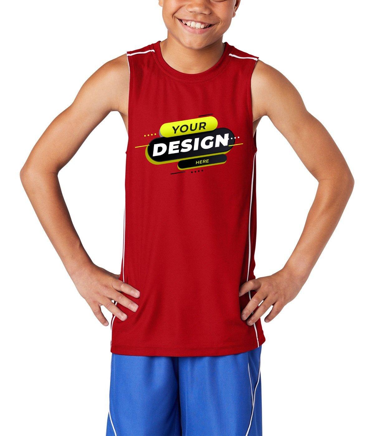 Sport-Tek® Youth Mesh Reversible Sleeveless Tee - Full Quality Print