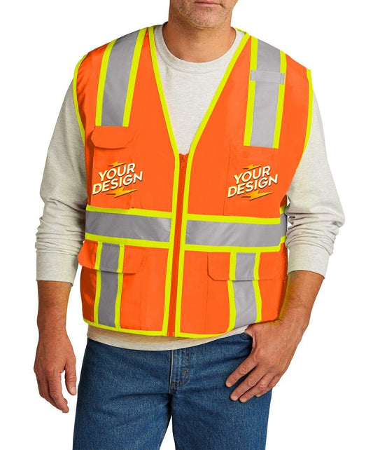 CornerStone® Surveyor Zippered Two-Tone Vest - Full Quality Print